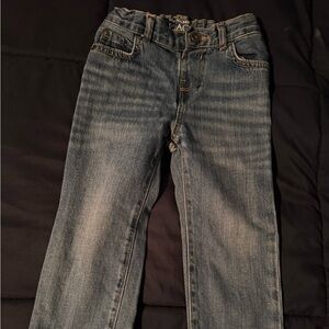 Children place denim jeans